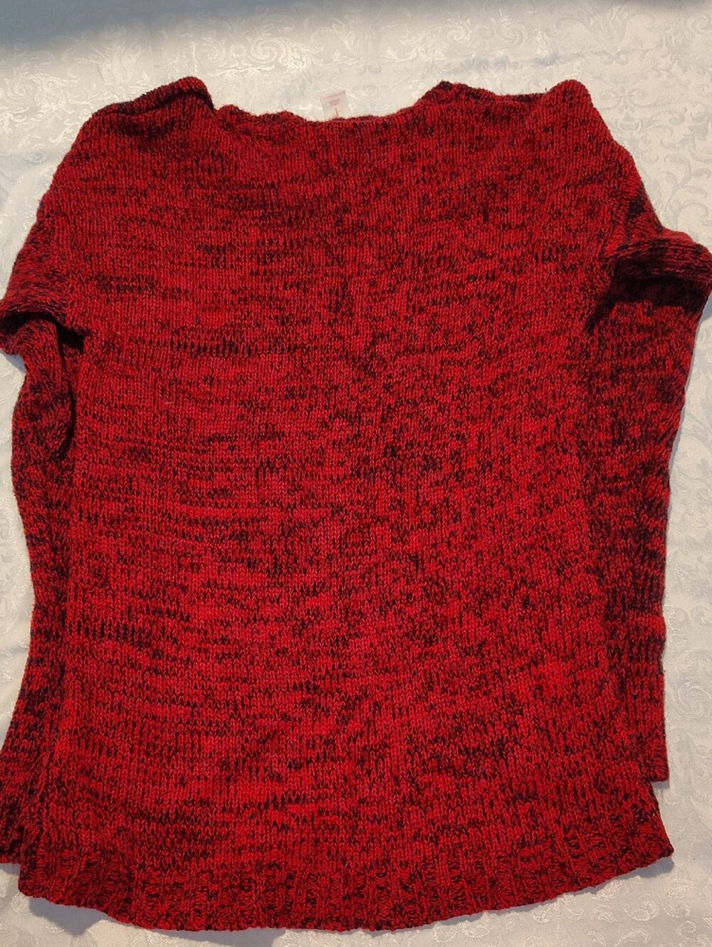 No Boundaries Red Marled Crew Neck Sweater - Picture 3 of 3